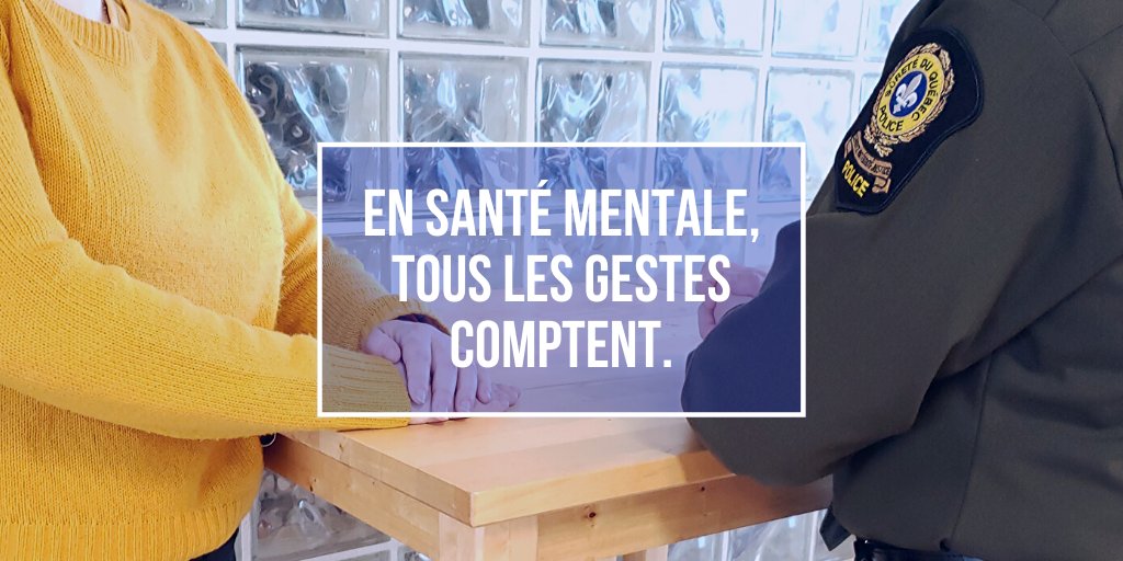 sureteduquebec's tweet photo. Parce qu’en santé mentale, tous les gestes comptent, la Sûreté du Québec est fière de se joindre au mouvement #BellCause. Pour en apprendre plus sur la cause et sur les moyens d’aider, ou pour des ressources en santé mentale, visitez le https://t.co/6auY5tS9i2 https://t.co/dESyqfSnOa