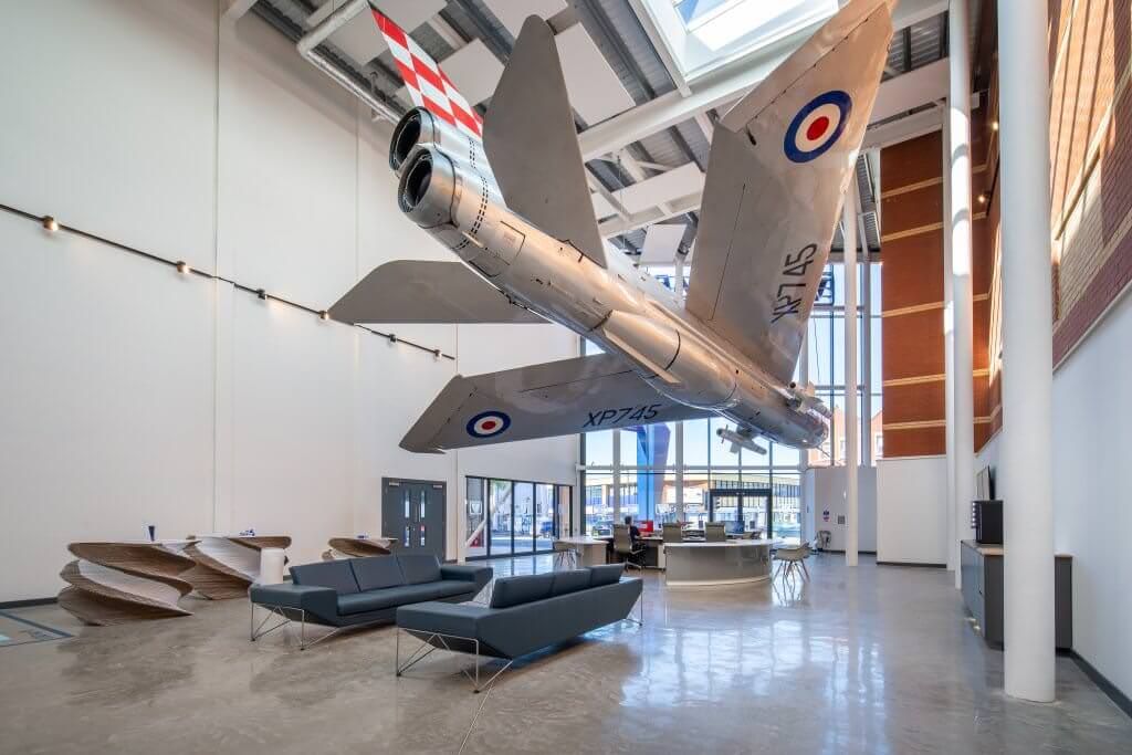 #Shed of the week is from one our clients <a href="/VanguardStorage/">Vanguard Storage</a> and includes an English Electric Lightening jet fighter suspended from the roof in the atrium area. Great to see somewhere that includes such a huge talking point!