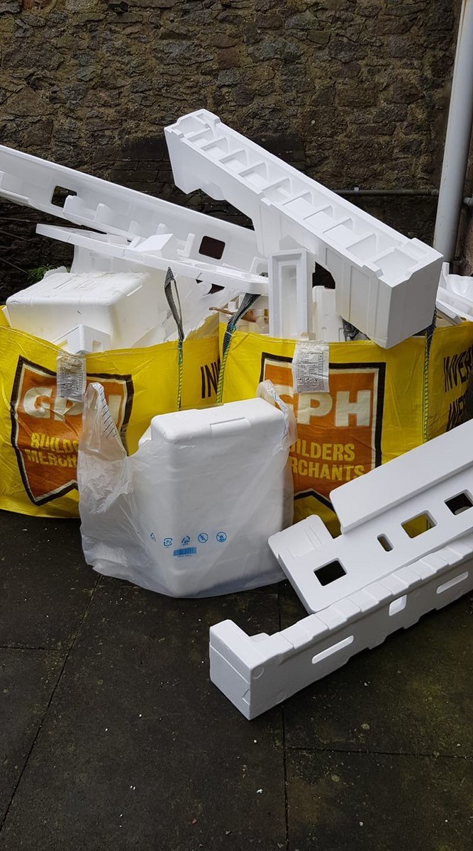 Styropack's tweet photo. @GirlguidingAbdn Wow, your initiative for recycling is really delivering quite a pile!  This polystyrene packaging, will all get  re-used and will stay out of landfill. 🙂 @trickhermunster @trigger131 @jablite @MJablite @Dave_Styropack https://t.co/3E0DahBt5A