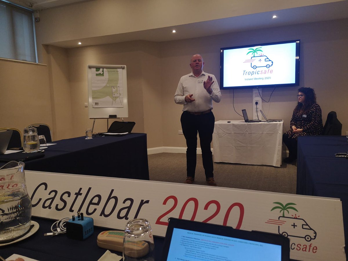 tropicsafe's tweet photo. Meeting at #Ireland with a transnational group of experts to 
analyze the standardized procedure we are developing for the #SanitaryTransport of patients with #TropicalDiseases in safe conditions
He's the host, James Murray, from Murray Ambulance Service
🇪🇺🚑💨 #erasmusTropicsafe https://t.co/3tR9ynZZbV