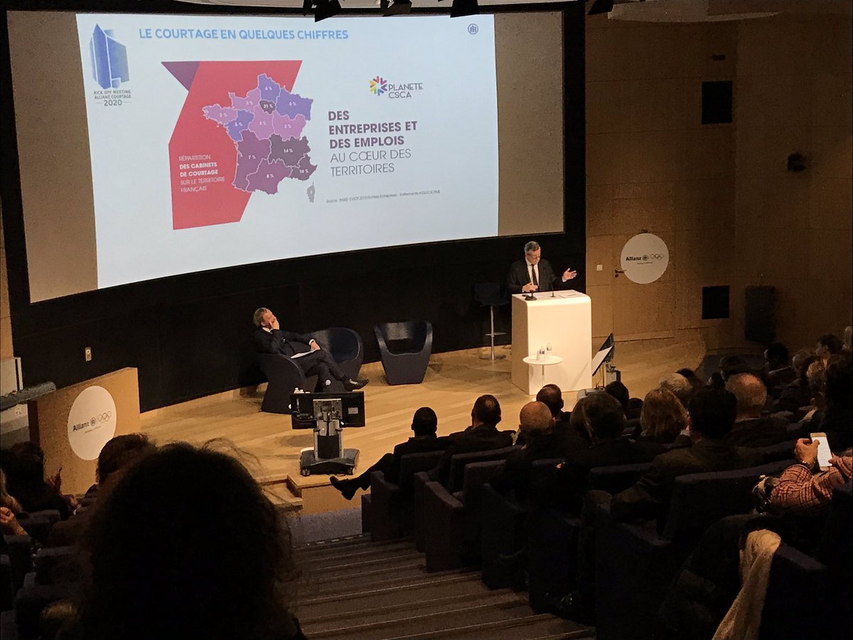 Le Kick Off #Courtage 2020 a démarré ! 
Devant près de 200 invités, <a href="/HORRMichael/">HORR Michael</a> et <a href="/BdeSurmont/">Bertrand de SURMONT</a> présentent les évolutions et #transformations du marché attendues pour 2020. 
Une nouvelle année qui s’annonce intense ! 
#Assurance #Courtiers