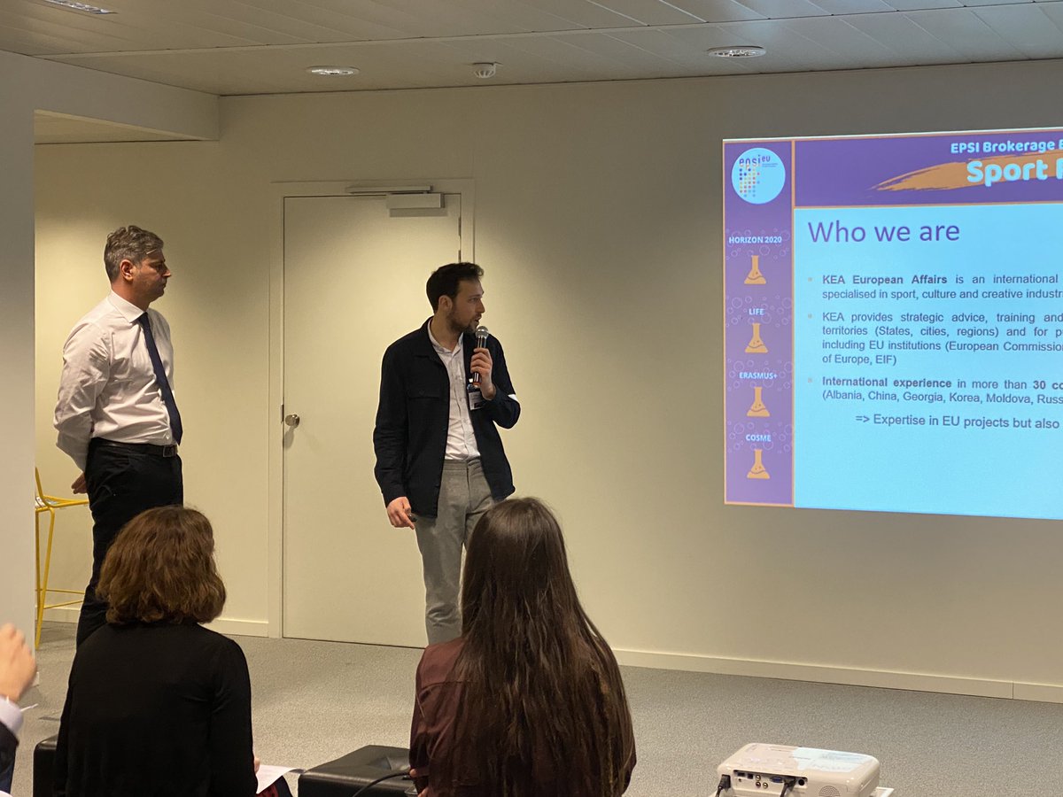 EpsiEU's tweet photo. Arthur Le Gall (#KEA) and Valerio di Tommaso (@ecos_europe) talk about @EUErasmusPlus Programme and opportunities in #sport
#SportProjectLab https://t.co/OLfFwMeQR3