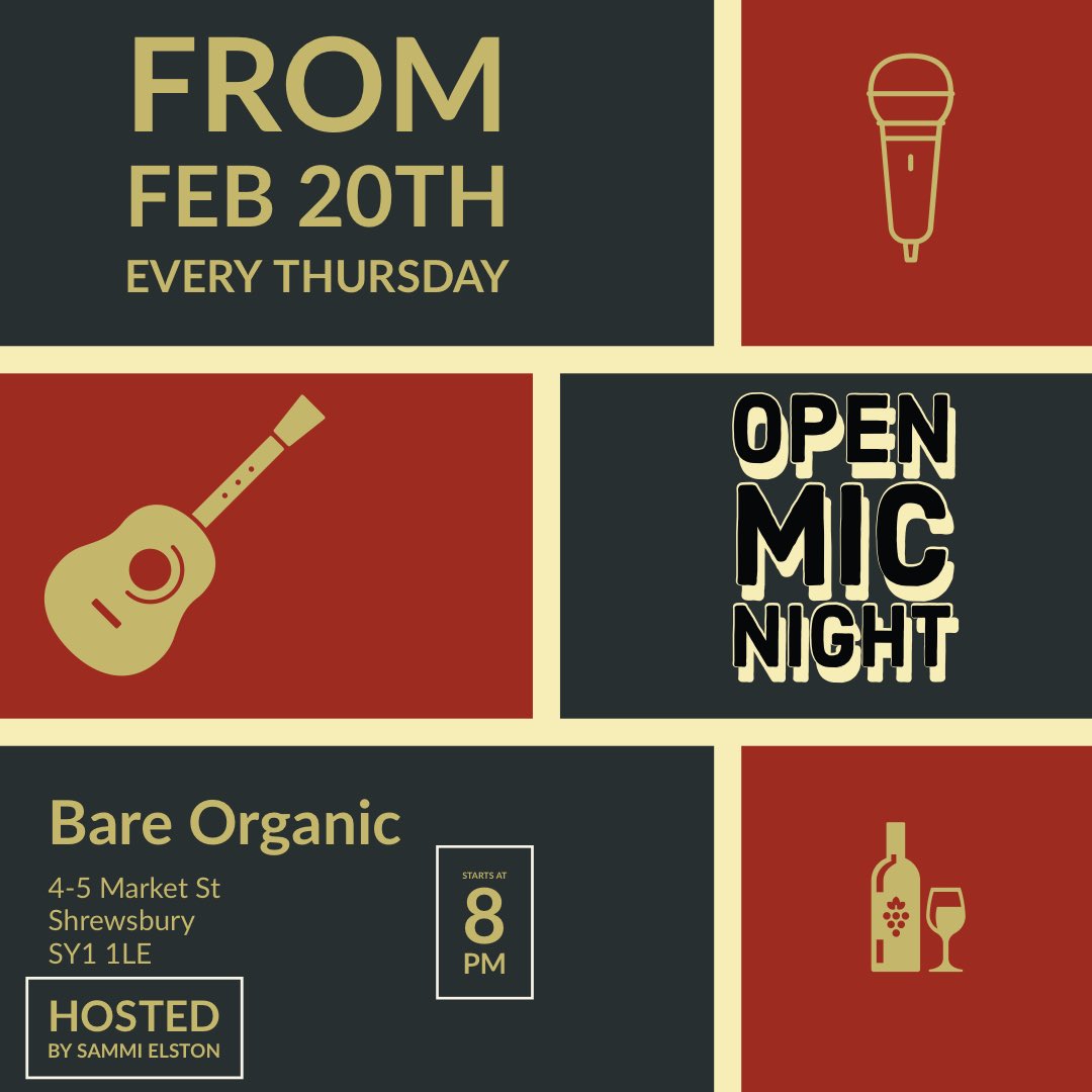 BareOpen's tweet photo. Calling aspiring Joni Mitchell’s &amp; Dylan’s...Bare Organic, Shrewsbury welcomes you to showcase your originality every Thursday night. #openmic #localmusic #livemusic #shrewsbury https://t.co/PuMKlzRbQf