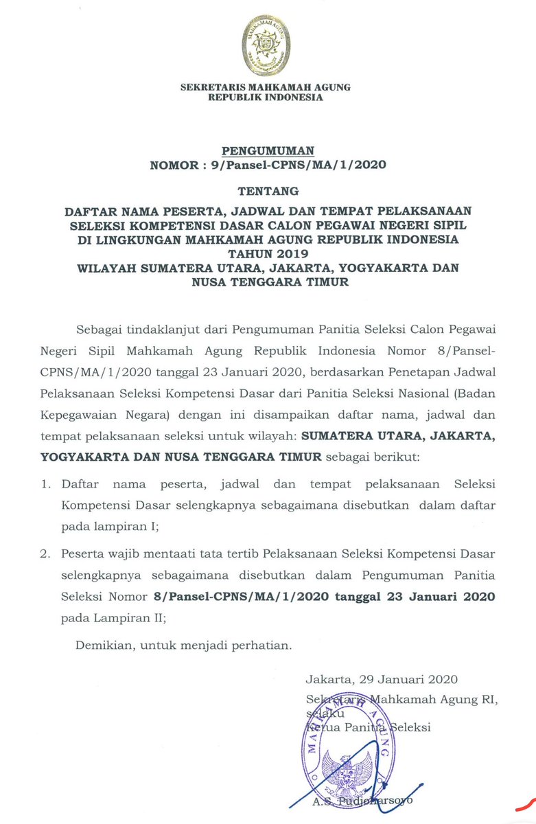 CASN_MA_RI's tweet photo. Selamat sore #SobatMA di Sumatera Utara, Jakarta, Yogyakarta dan NTT, pembagian sesi sudah bisa diunduh di 
https://t.co/H4dBfF8aUG

Landing page pengumuman
https://t.co/Qu3DTqCYog https://t.co/65UXxwXHoL