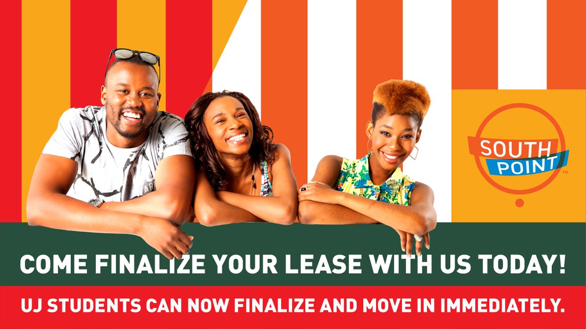 staysouthpoint's tweet photo. UJ students stop tekateking and come finalize your lease with us today! #areyengSP #20plentySP #secureyourroom https://t.co/MOQbey7Qai