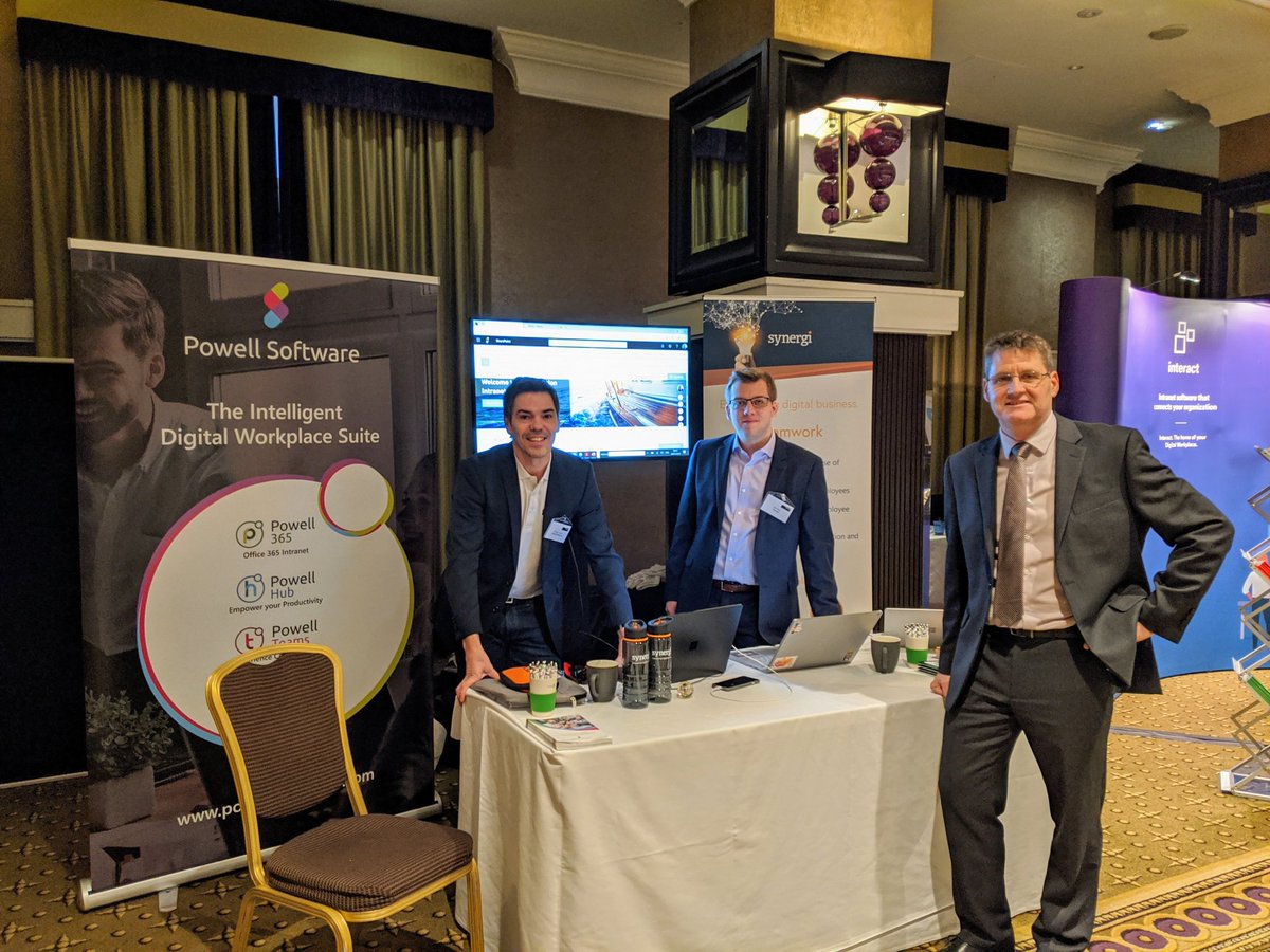 justinpshort's tweet photo. Team @PowellSoftware and @team_synergi all ready for a great day at #commsconf in Manchester #digitaltransformation #intranet #digitalworkplace https://t.co/j7xVUeUXaS