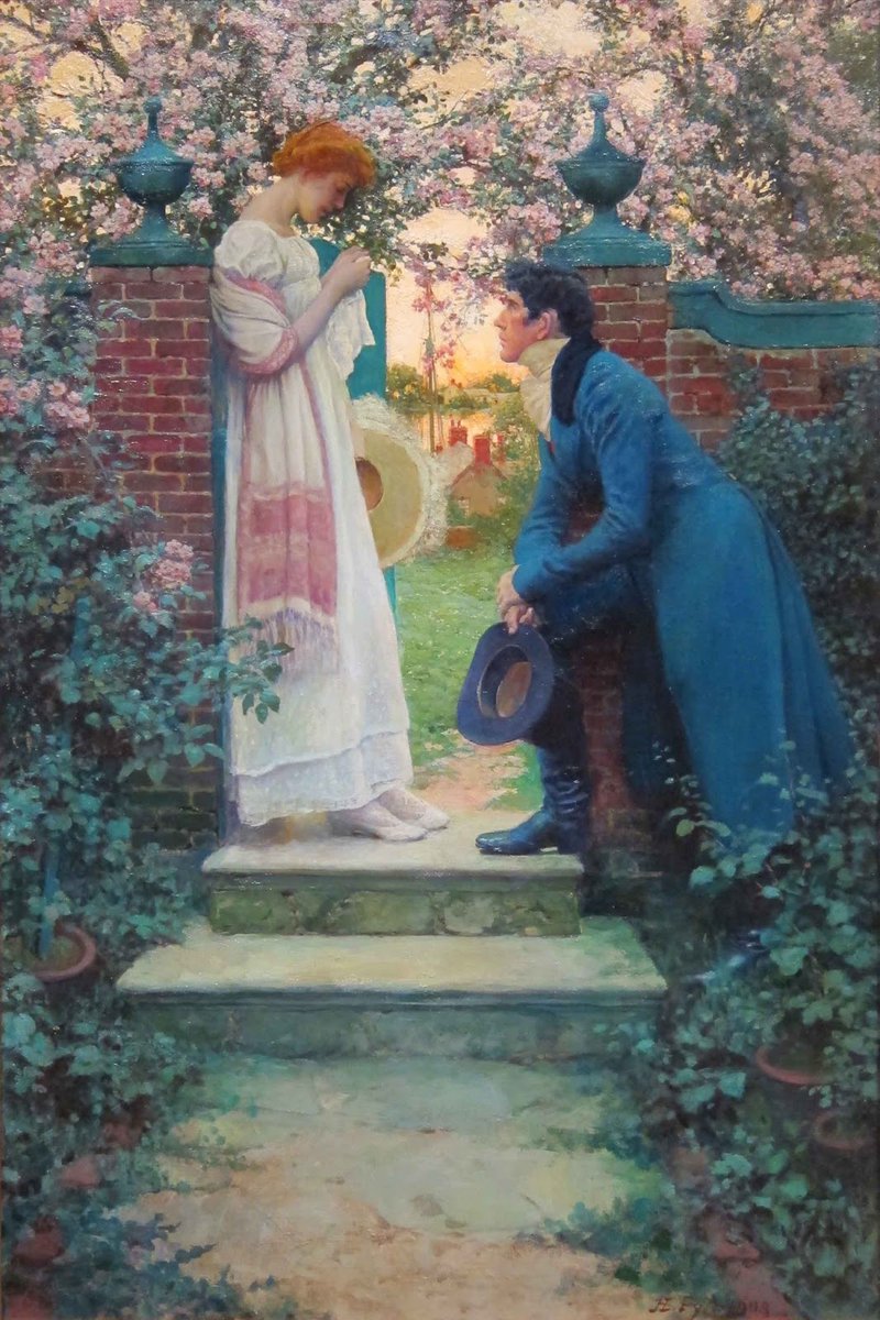 Howard Pyle. 'When the World was Young.'I'm a sucker for great romance paintings. There's a razor-thin line between honest or just theatrical for any subject, but most romance pictures in particular fall on the wrong side into schmalz. So, I love seeing it done well.