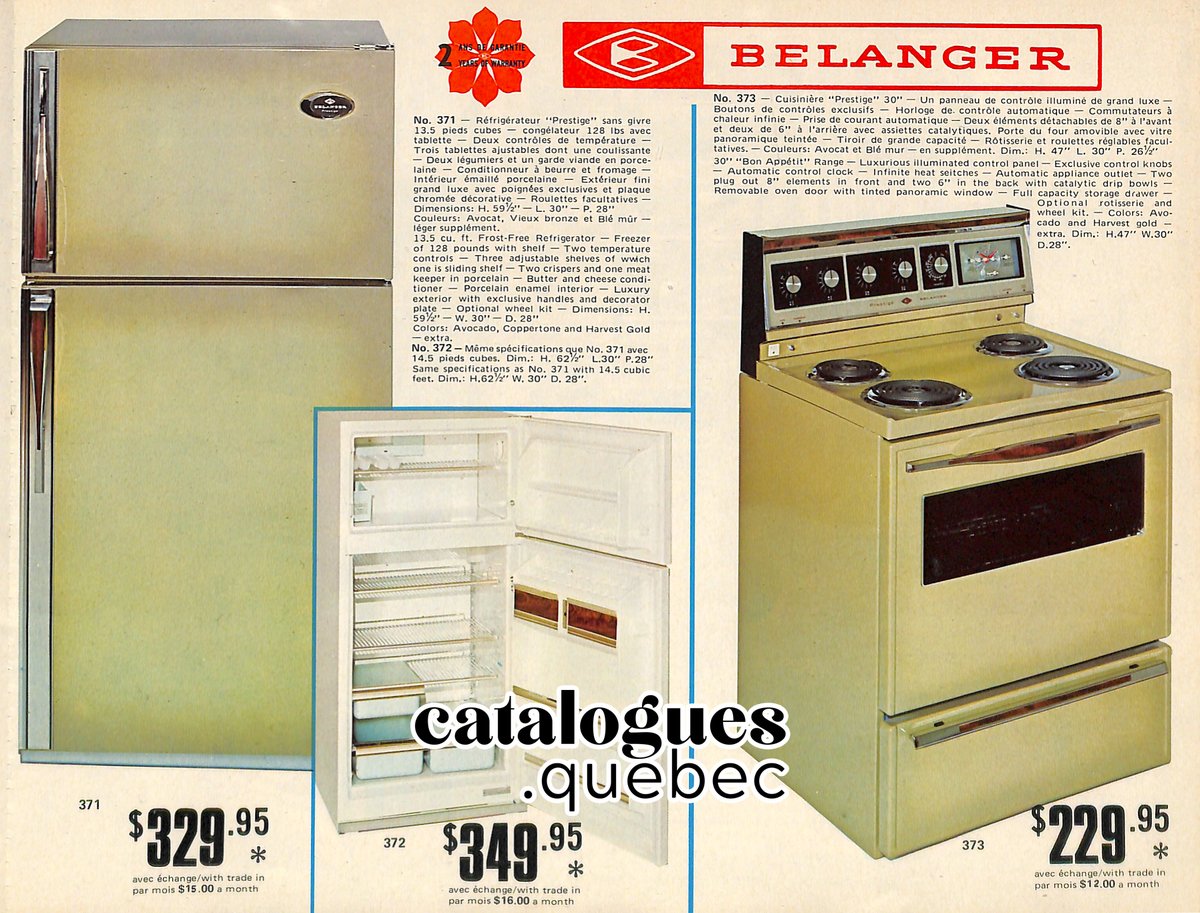 Nous sommes en train de nous magasiner un nouveau frigo 
G.J. Lemieux (débuts 70). Pour soutenir Catalogues Québec buymeacoffee.com/cataloguesqc