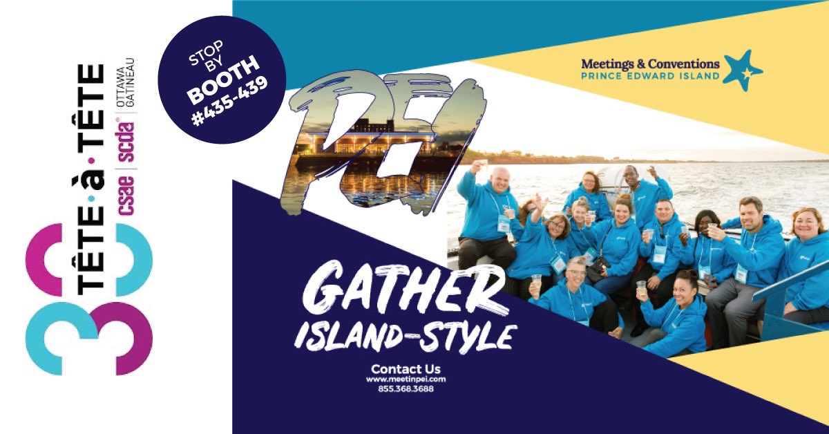 Stop by and say hi to our #PEI crew at @ogcsae #TeteATete2020 today! Find us at the @MeetInPEI booth! #meetinpei #gatherislandstyle