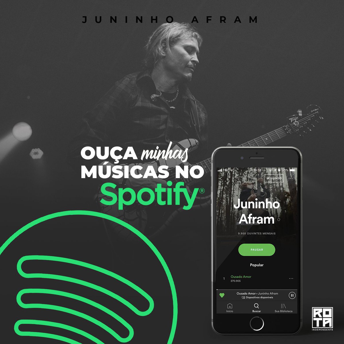 Quer começar bem o dia, ouvindo música de qualidade ? 
A indicação de hoje é Juninho Afram !!
Entre no Spotify e ouça ás músicas do <a href="/juninho_afram/">Juninho Afram</a> 💚

#rotaindependente #music #plataformasdigitais #work #saopaulo #digital #somosorotaindependente #spotify #juninhoafram  #playlist