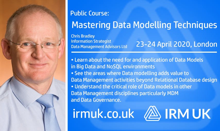 IRM UK (@irmuk) on Twitter photo This course explains the more advanced techniques for #DataModelling & how to create Data Models for non-relational solutions including Big Data together and the uses for data models beyond Relational DBMS development.
Join <a href="/InfoRacer/">Christopher Bradley</a> 23-24 April 2020 ow.ly/lOoI30q9GHs This course explains the more advanced techniques for #DataModelling & how to create Data Models for non-relational solutions including Big Data together and the uses for data models beyond Relational DBMS development.
Join <a href="/InfoRacer/">Christopher Bradley</a> 23-24 April 2020 ow.ly/lOoI30q9GHs