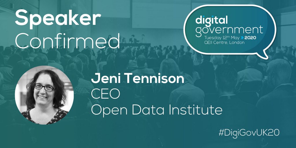 Very excited to confirm <a href="/JeniT/">Jeni Tennison</a> CEO <a href="/ODIHQ/">Open Data Institute</a> will be speaking @Digi_Gov in May on the 'Challenges and Solutions to Using Data across the NHS'

Public Sector can register a free place here - digital-government.co.uk/registration/

#DigiGovUK20 #data #NHS