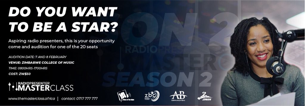 masterclasszw's tweet photo. #RPM2020
The Season 2 of Radio Presenter Masterclass!
Here to equip, empower and expose talent!!!

Tell your friend to tell their mgani and their shamwari
#Zimbabwe #radiomasterclasszw #masterclassmoments 
@larry_moyo @kwirirayi 
@napoleonnyanhi @Rumbidzai_AI @iMisred @ZiFMStereo https://t.co/L2dqZThAOW
