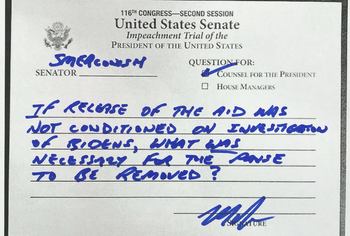 smerconish's tweet image. If I were in the Senate, this would be my question for Counsel for the President – what’s yours?