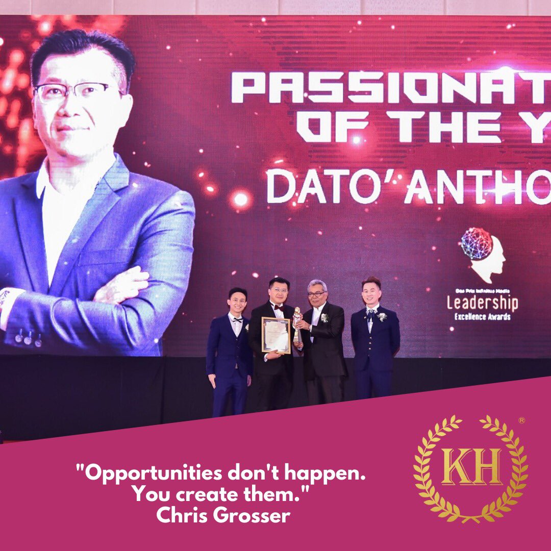 khlimgroupmy's tweet photo. "Opportunities don't happen. You create them." Chris Grosser #Wednesdaywisdom. In 2019, Our founder Dato Anthony Lim has been nominated Passionate icon of the year by @LeadershipExcellenceAwards . #desprixinfinitusmedia #LEA2019 #KHLIMGROUP #inspiredbyexcellence https://t.co/dQKgJDxJ76