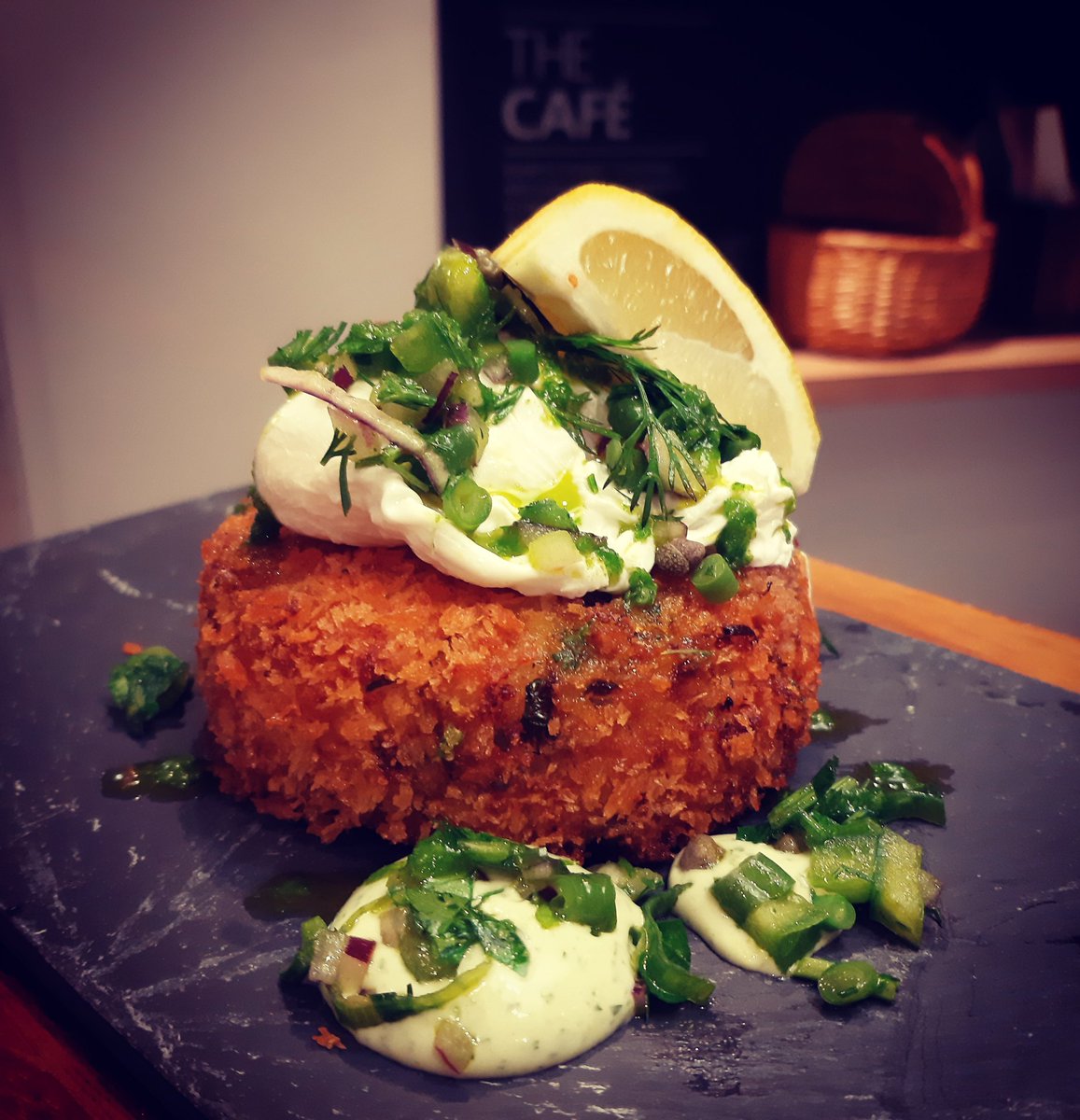TheCafe_'s tweet photo. One of the best combos at the moment baked fishcake, watercress and poached egg 😋😀 @TheCafe_ @VacherinLondon #delicious #homemade #eatwell #lunchtime #wednesday #fish #fishcake #yum #yummy #nom #eating #foodies #lunch #hungry #delish #foodbloger #humpday🐪 @twobigboysblog https://t.co/fbuy4LRXEX