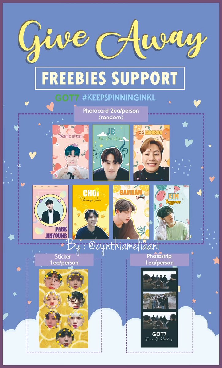 ohpeachjy's tweet photo. FREEBIES GIVEAWAY🐣

[HELP RT]

Hello!
I'll be giving out freebies for #KeepSpinninginKL 

Date : 7th March 2020
📌: Axiata Arena 
Time : TBA

Rules : 
- RT + Like
- Find me &amp; say hi! 

*DM me for trade🤗

see you at the vanue, Ahgases🥰
@GOT7Official #GOT7 #GOT7KEEPSPININGinKL https://t.co/6nofhOd4uX