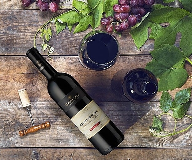 This is Barkan Winery, born in the 19th century in Hulda kibbutz, Israel. They have dozens of grape varieties spread over 10 sq km of vineyards. This Petit Verdot Special reserve has been aged in oak barrels for 18 months &amp; will continue to improve under proper ageing conditions
