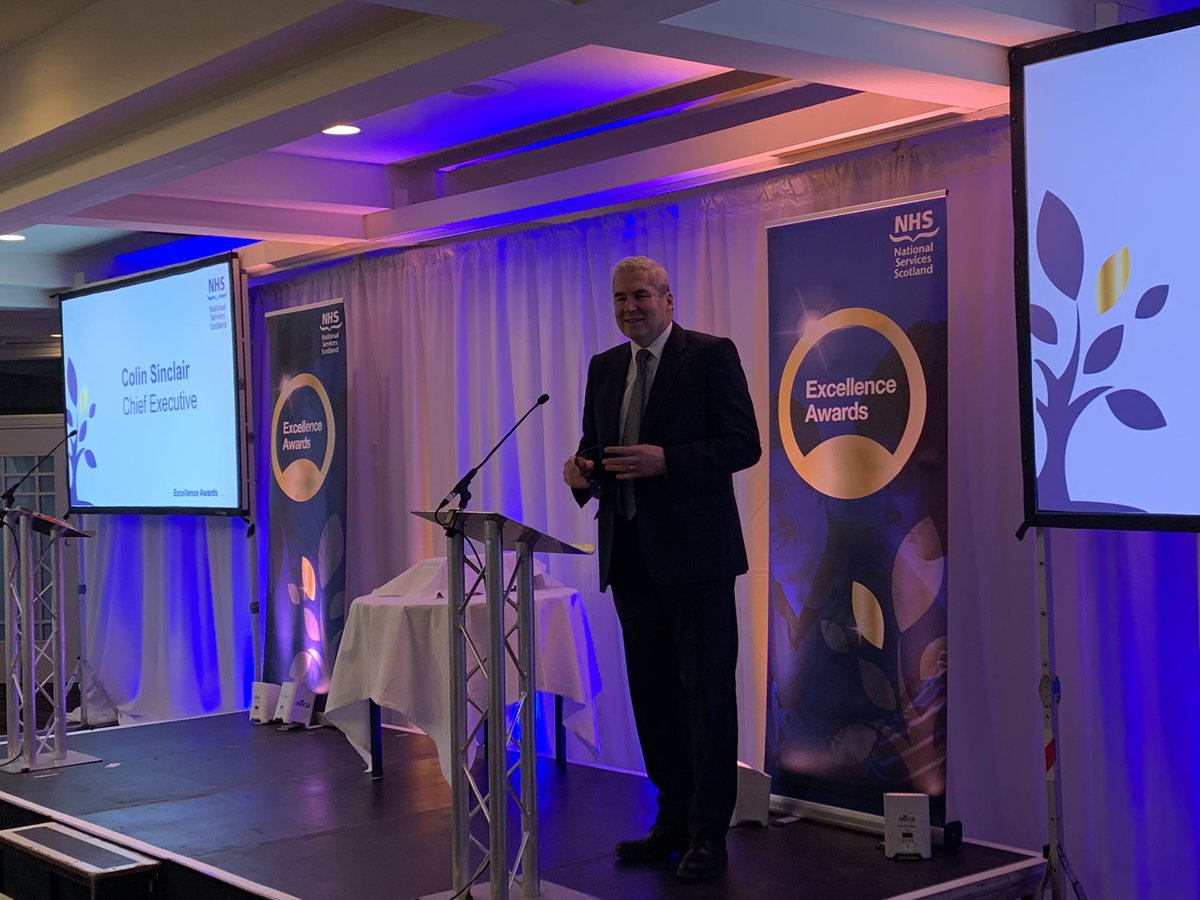 PSDScotland's tweet photo. .@NHSNSS_CEO welcomes delegates to the #ExcellenceAwards2019 https://t.co/O4bS8vTSoF