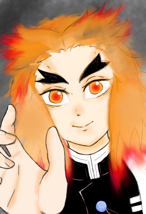 天音/あまね🍠さんがTwitterに投稿した煉獄杏寿郎(鬼滅の刃)のイラスト。