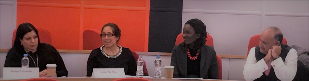 EmmaJen45080117's tweet photo. "Inspiring, insightful, informative". That's what students said of our Law Role Models at last night's event. Thanks to our brilliant panellists Judge Robin Chaudhuri, @RoopAahluwalia, Sohini Alg-Nijjar and Tolu Anifalaje #AREmployability #BAME https://t.co/uql1y5Jj5o