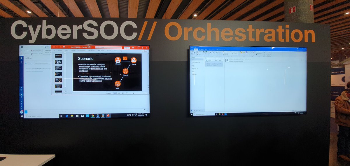 manu_watel's tweet photo. #FIC2020 démonstration des capacités d'#OrangeCyberdefense à protéger les entreprises des ramsonwares. https://t.co/mXUCeOq0Qk