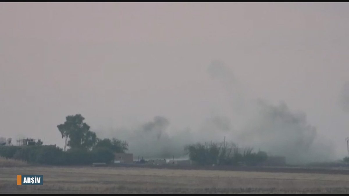 NorthPulse's tweet photo. The #Turkish_occupation_army, meanwhile, targets the village of Umm al-Khair in the western countryside of #Tal_Tamer district of #Hasaka canton, with missiles and heavy weapons, while reconnaissance planes fly over the sky of #Ain_Issa. https://t.co/YrEmuaNbix