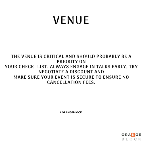 OrangeBlockSA's tweet photo. Here are 5 event planning tips for a tiny budget.
#OrangeBlock
#EventPlanning
#Events https://t.co/55lKqBwWVY
