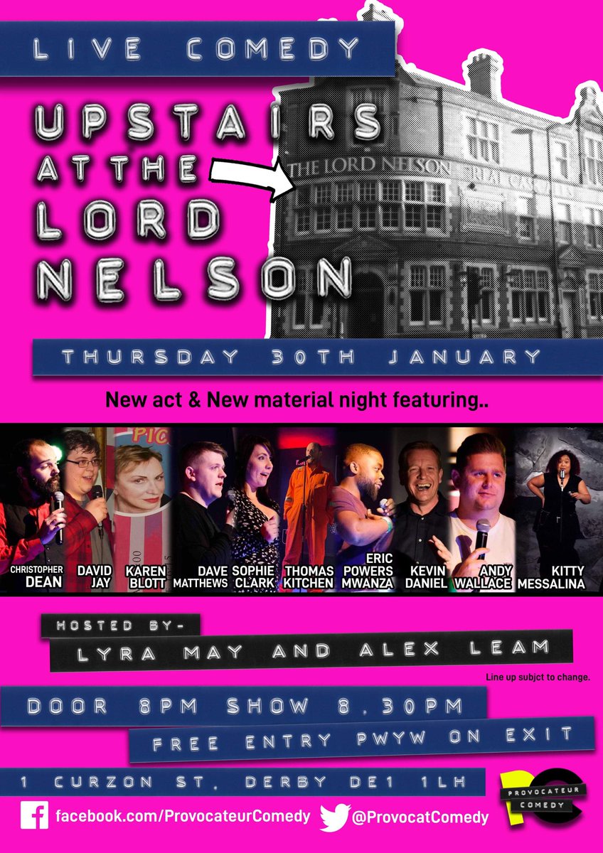 ciccioram's tweet photo. Been rough past couple of days, not been a pleasant experience. Seen this, and now feel sick again ! 🤢 Pop along if you’re at a loose end, some really good acts on as well as me! Thanks to @ProvocatComedy for a slot 😘 #firstpropergig #comedy #lordnelsonderby https://t.co/LbrTsYslyL