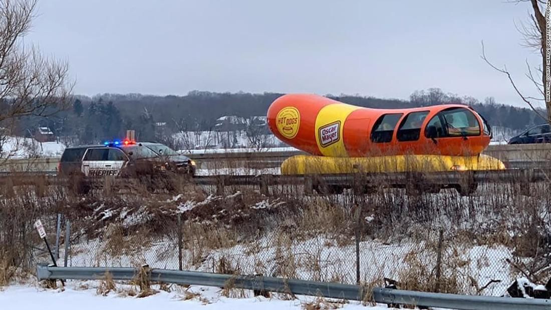indykeyhotels's tweet photo. The Wienermobile got pulled over in Wisconsin. The driver got a warning https://t.co/1K7AOEBN9J https://t.co/tBttJYv63S