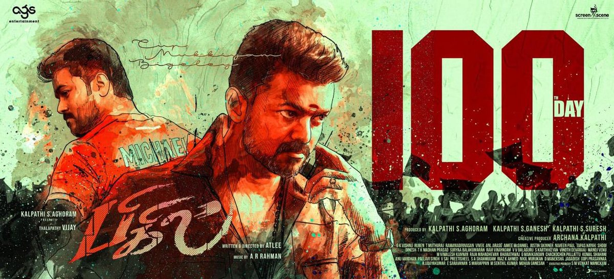 RIAZtheboss's tweet photo. . #Bigil will complete 100 days in d box office this week.Could not hve happened without d support of our #Thalapathy @actorvijay  fans all around d world.Thx 4m all of us 4making it d highest grossing, maximum trending &amp; record breaking Tamil Film of the year- @archanakalpathi https://t.co/ohh1cMJcZq