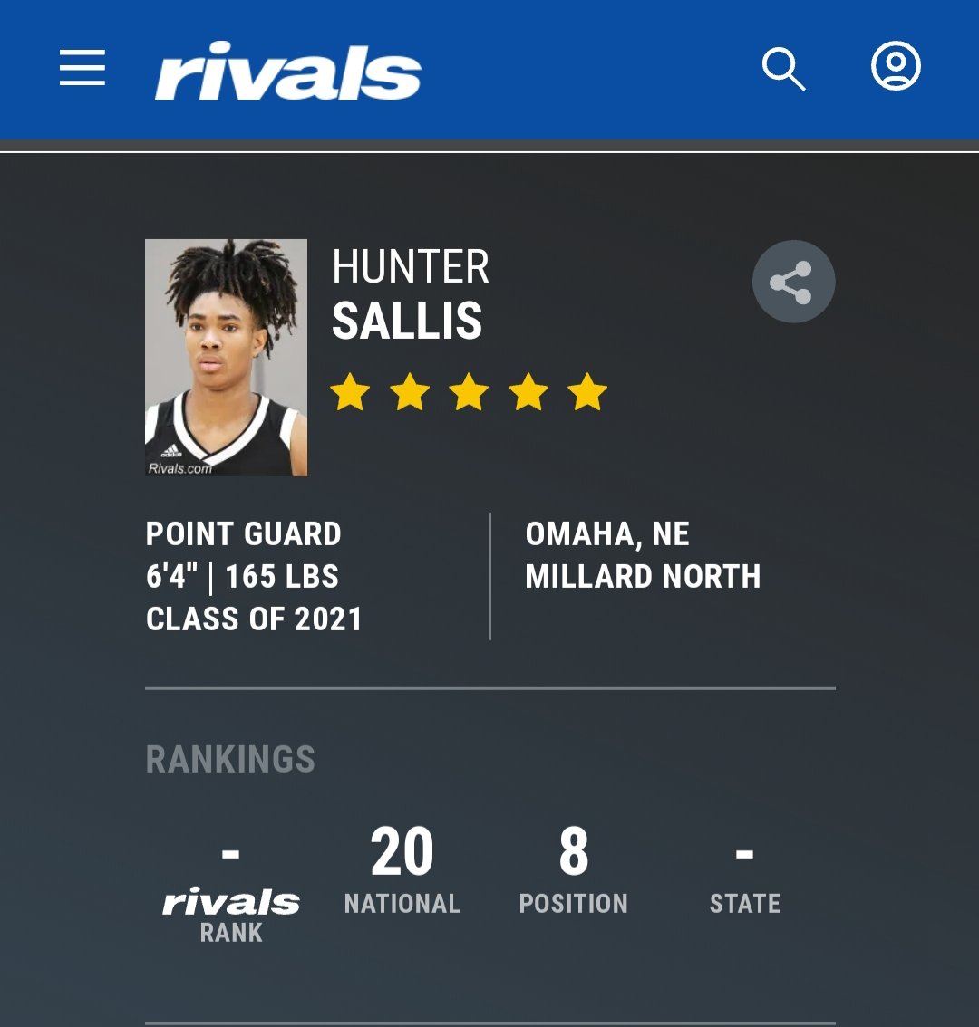 We are extremely proud of your hard work and dedication. Congratulations Hunter, ranked 20th in the country by Rivals and now a 5 ⭐ 🙏