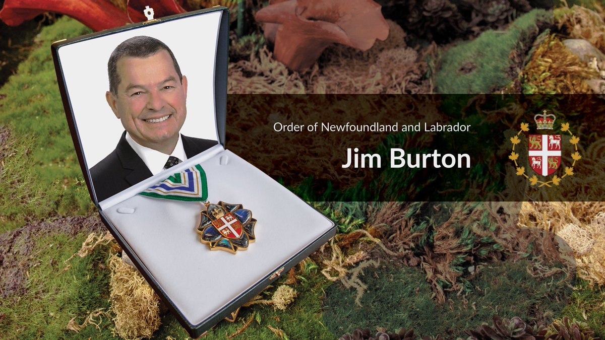judy_foote's tweet photo. First to be invested to the Order of Newfoundland and Labrador today, Jim Burton (@jimburtonnl) of Portugal Cove-St. Phillips in the Humanitarian category. https://t.co/pZkvfEfmMk