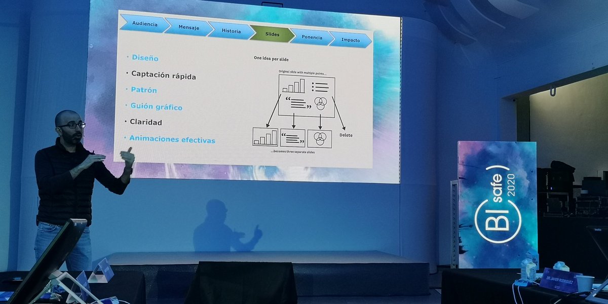 Carmen_Castells's tweet photo. Una idea por slide. Solo se dedican 3 segundos para entender el mensaje. #comunicacion #ideaclara #BIsafe https://t.co/iW5SZBFD70