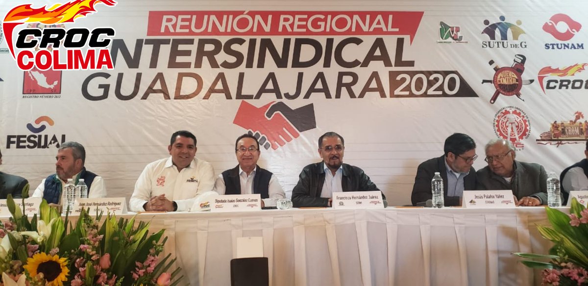 cesarmung's tweet photo. #Crocolima Presente en #GiradeTrabajo de Nuestro Dirigente Nacional de la #CrocNacional @IsaiasSiCumple en Reunión Regional #IntersindicalGuadalajara2020. https://t.co/qRHcopP9X8