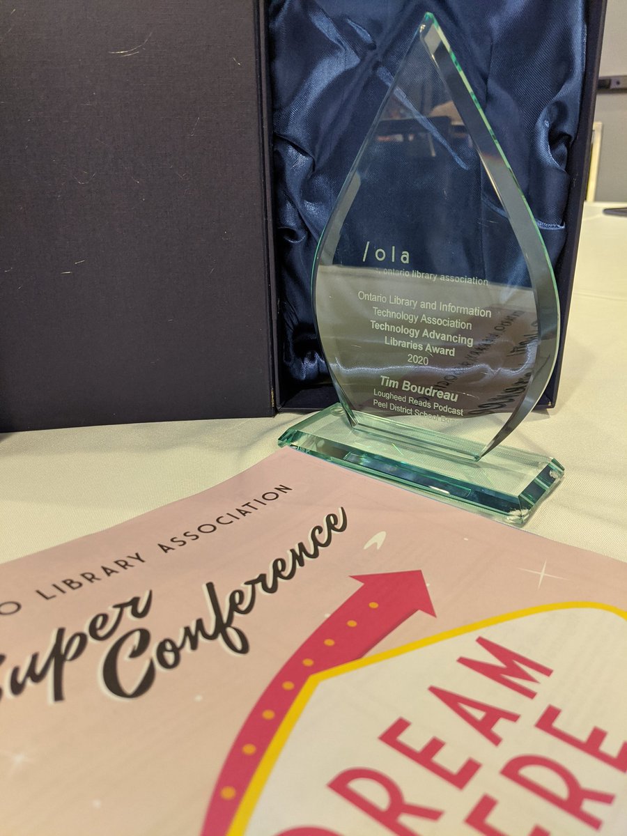 timboo_drow's tweet photo. Having a great day at the @ONLibraryAssoc Super Conference. Lots of great learning, and I received an @olitassoc award for the #LougheedReads podcast https://t.co/InkBOwGzLM https://t.co/LtnNtPICWF
