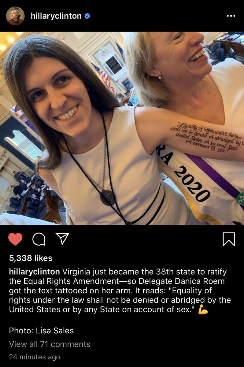 CABlueBlaze's tweet photo. @JoshuaCole @pwcdanica And look who took notice 👀:
None other than @HillaryClinton @VAratifyERA #VAratifiedERA #EqualRightsAmendment #ERANow #ERA #FinalState #38thState https://t.co/jfO1BxoOoN