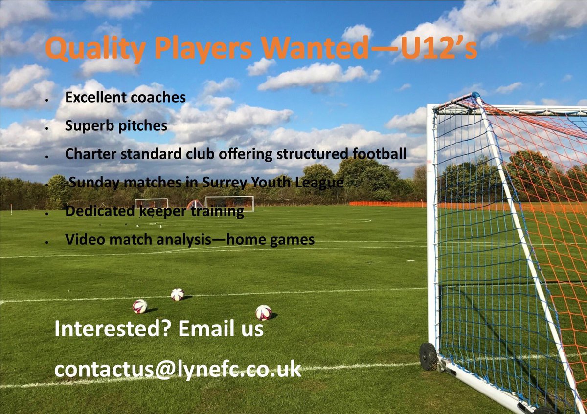 addlestonefc's tweet photo. @SurreyFootball #lynefc #youthfootball would appreciate a share on this for our current U12’s as looking to expand the age group. https://t.co/976bXIZz3E