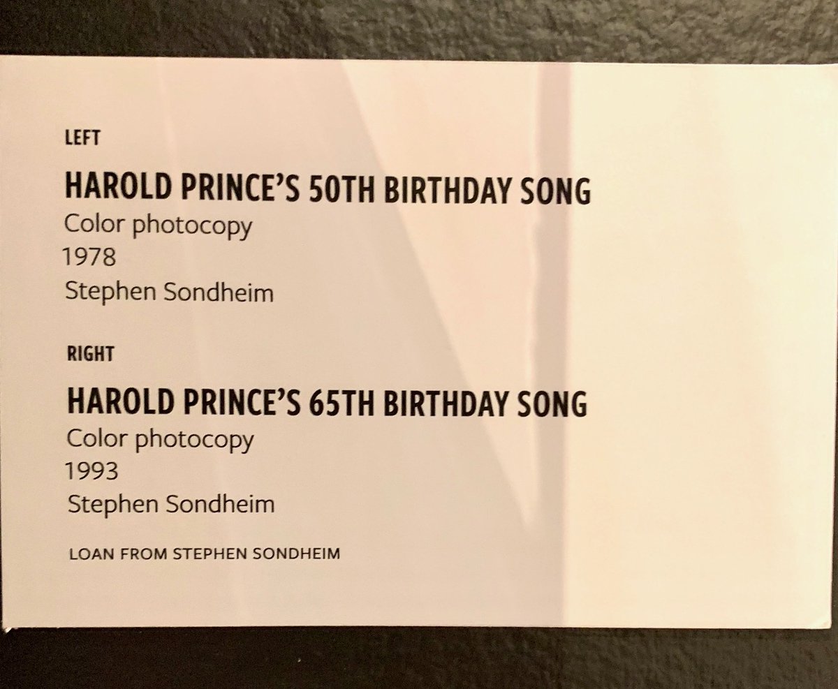 Label for Hal Prince's 50th and 65th birthday songs.