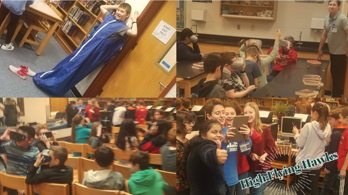 HighFlyingHawks's tweet photo. Mr. Logan's students participated in presentations from NASA workers about space suits and VR experiences. #Waycoolscience #HighFlyingHawks https://t.co/iZo17NPh8q