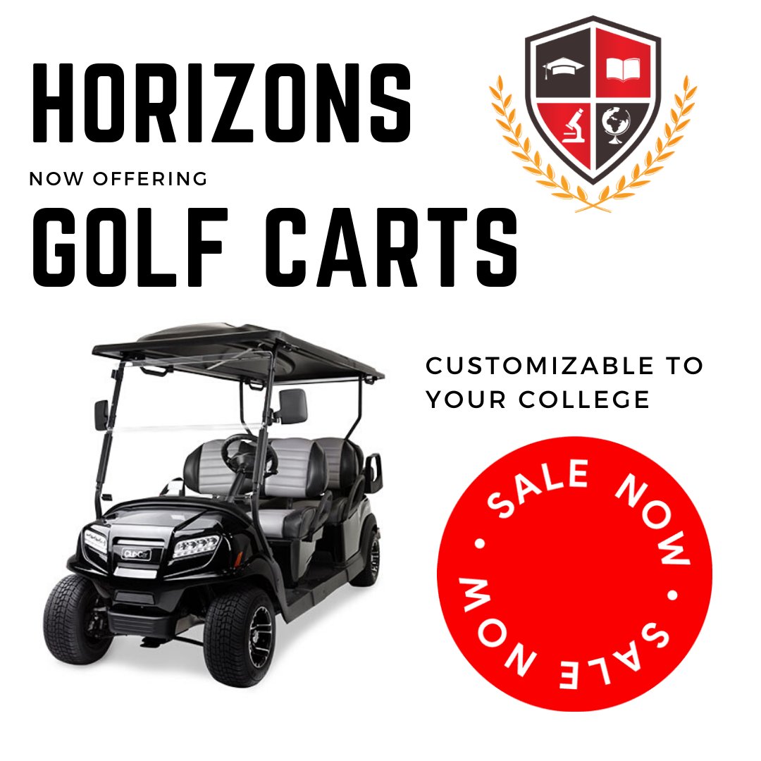 Horizonsvei1's tweet photo. THE BEST WAY AROUND CAMPUS! Get your Horizons College Golf Cart today! Customizable to your College. #College #VEI #Travel #Love #Art #Bachelor #Party #Golf #ÇünküSen #BellLetsTalk  #girldad #mentalhealth #Brexit #Repost #Coronavirus #Photography https://t.co/ST5Mmd5FlO