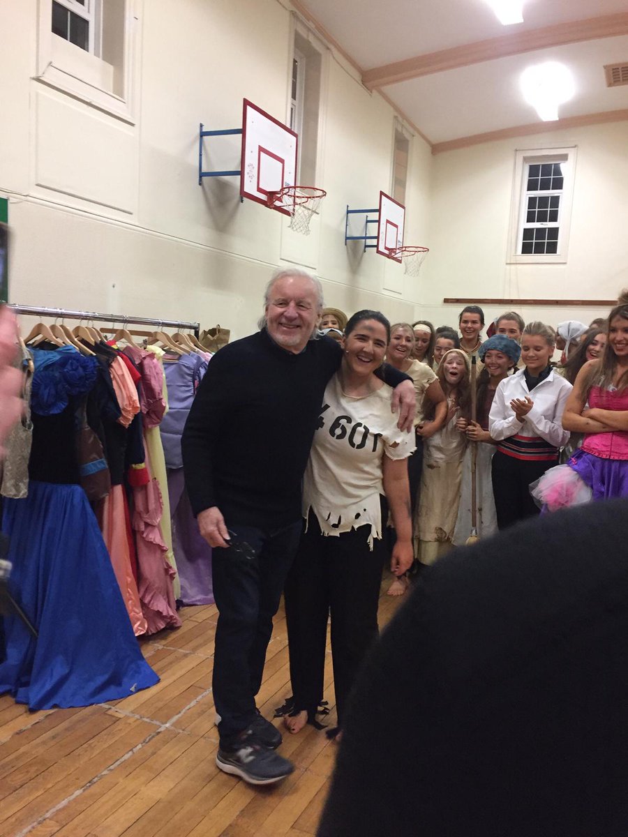 HCKilliney's tweet photo. Did You Hear The People Sing? Congratulations to the TY students on their Opening Night of Les Misérables (School Edition) last night. We were delighted and shocked when the original Valjean @ColmWilkinsonNY arrived to watch the performance and met with the cast at the interval. https://t.co/N84RuiosPL