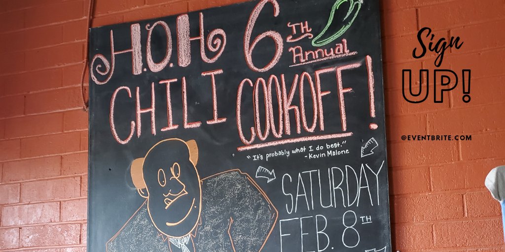 There are still a few spots left!  Sign up at Eventbrite.com to compete or just come out next Saturday, February 8th to taste and judge the wonderful chilis at 1pm.