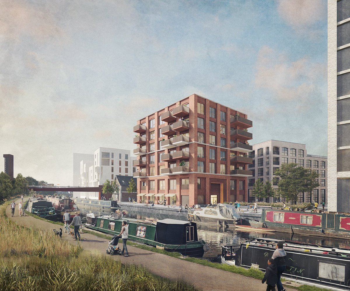 Submitted for Planning! New homes and employment space in Hackney Wick. Our site sits canalside and within the LLDC masterplan for 1,500 new homes and 75,000 sqm of arts and business space.⁠ #residentialarchitecture #mixedusearchitecture #hackneywick #londonarchitecture