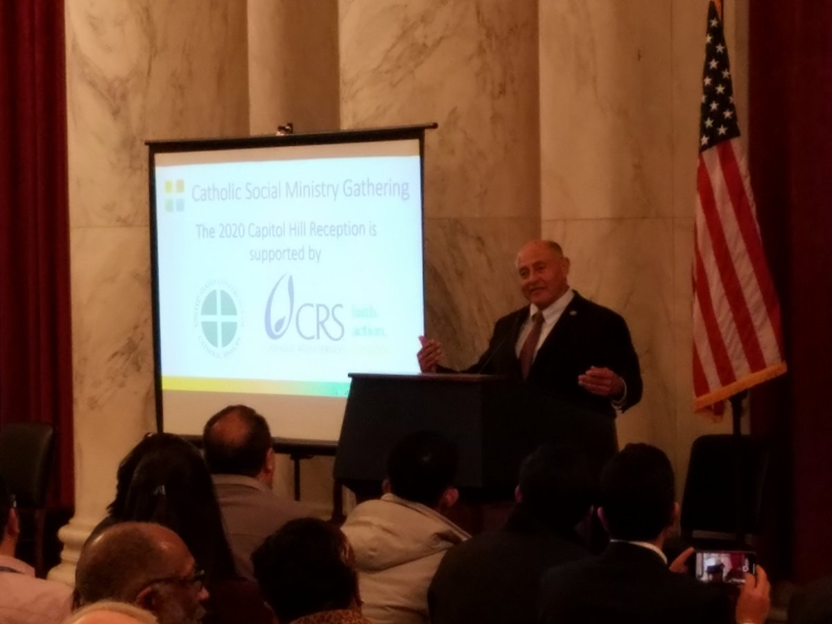 LifeJustPeace's tweet photo. One OC Congressman stopped by #CSMG20 reception after our day of legislative visits on Capitol Hill. He thanked participants for being people of action &amp; @OrangeDiocese delegates for taking time to come all the way out to DC. Thanks, @RepLouCorrea, for time given to constituents. https://t.co/SPR6vcnV6I
