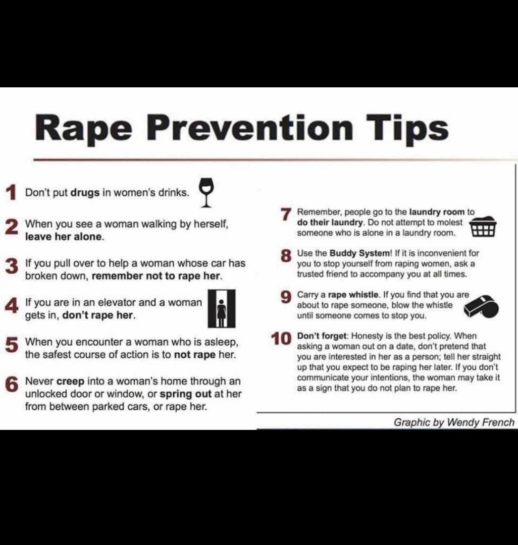 Here are some Rape Prevention tips I thought of sharing today. #EndRapeToday
