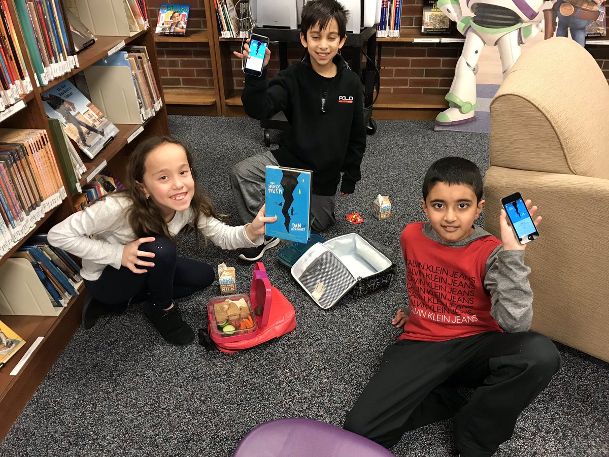 GBLibrary28's tweet photo. We are 3 weeks into our Wednesday Book Club. Our Ss can’t get enough of @DanGemeinhart books! They are very excited for his visit and a chance to meet him in a few weeks. “And that’s the honest truth!” @MrsEdwards28 @GB4th209 @ShiplesStars @MsScottSays @msolker28 @GreenbriarD28 https://t.co/1uKy94ioBb