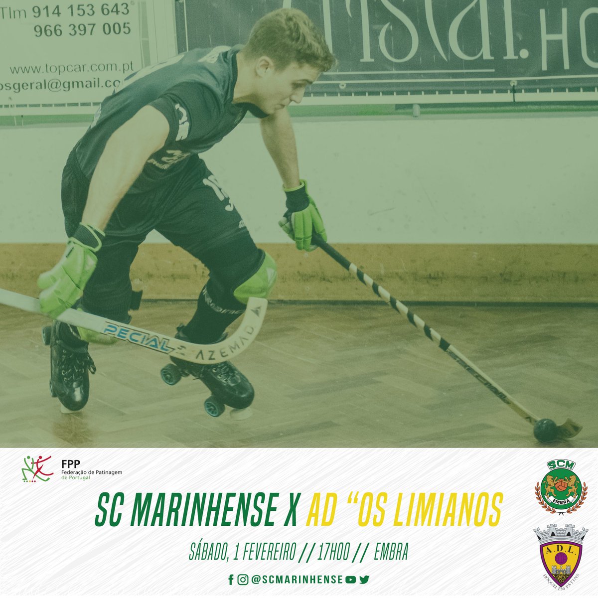 scmarinhense's tweet photo. 🏑 HÓQUEI EM PATINS | Seniores
🔜 Depois de dois jogos fora de portas, sábado estamos de volta a casa 🙌
🏆 II Divisão | 15.ª Jornada
🆚 Ad "Os Limianos"
📆 25 Janeiro
⏱️ 17h00
📺 SCMTv
#SCMHóqueiPatins #OsLeõesdaEmbra #SCM1939 https://t.co/95bzJCBVGe