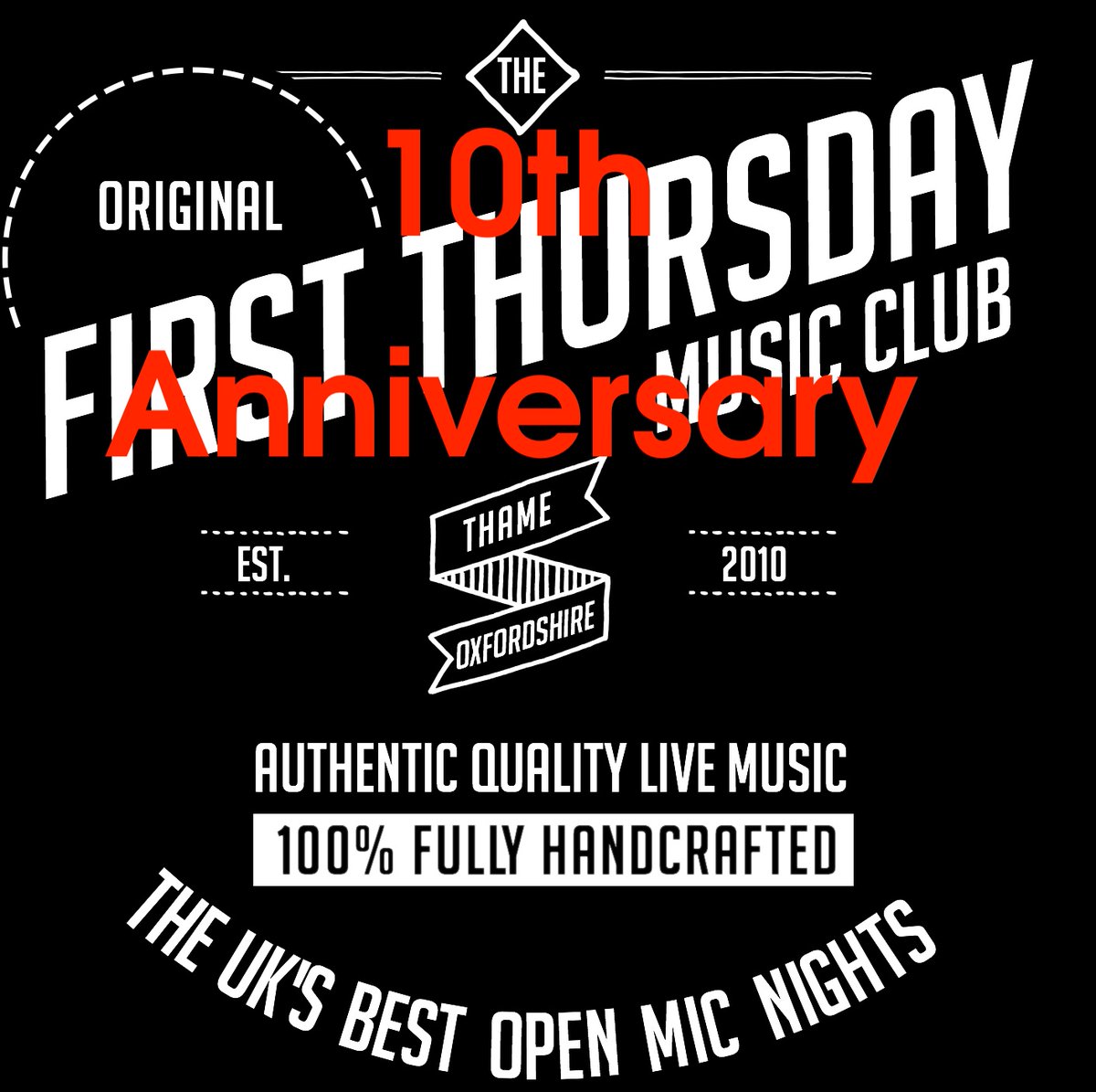 <a href="/FTMClub/">First Thursday Music</a> Thursday 6th February is our 10th birthday. We have the amazing <a href="/vansusans/">Van Susans</a> coming out of London to be our feature act. Lots more exciting acts. Don't miss this one whatever you do...
#10years #fortheloveofmusic <a href="/musicinthame/">Music in Thame</a> <a href="/TTMFest/">Thame Town Music Festival</a>