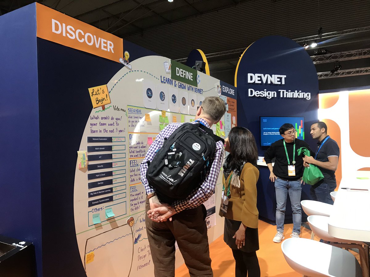 CaseyTong's tweet photo. It looks like Network Automation is the leading area that the @CiscoDevNet community would like to learn in the next 3 years! Come to the #DesignThinking booth in the #DevNet Zone and tell us your pick ✅

https://t.co/cKVRIJluty

#CLEUR https://t.co/ij9cll6zlb